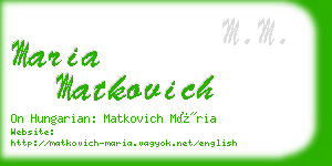maria matkovich business card